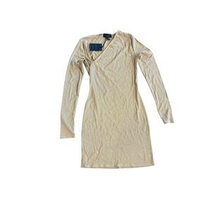 Michael Castello x Revolve Ribbed Long-sleeve V-neck Bodycon Dress Size Small RE